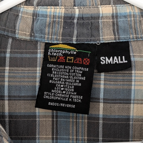Chlorophylle Women's Short Plaid Shirt Size Small - Picture 7 of 9
